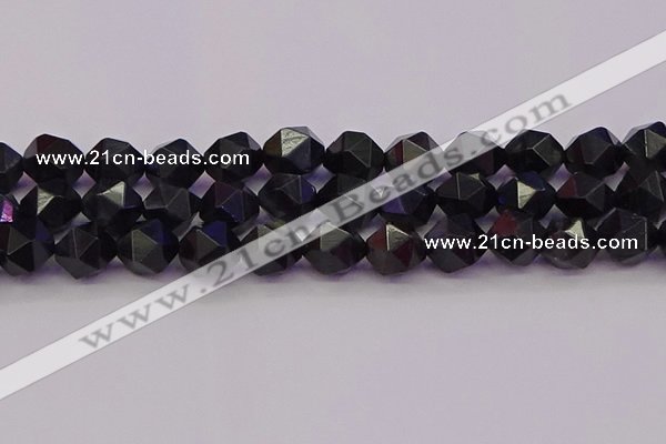 CTE1984 15.5 inches 12mm faceted nuggets blue tiger eye beads