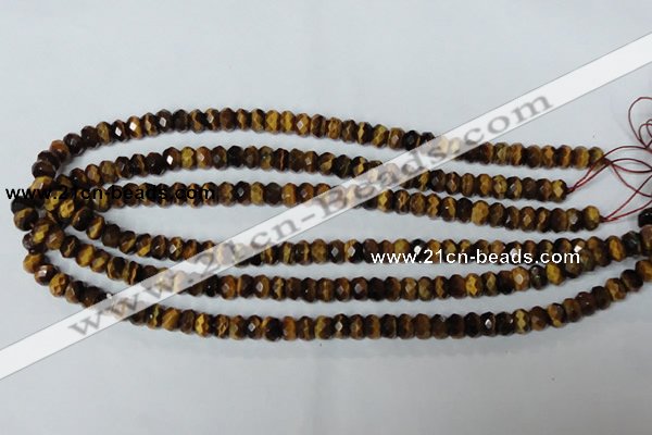 CTE199 15.5 inches 7*10mm faceted rondelle yellow tiger eye gemstone beads