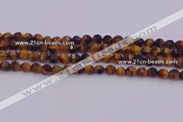 CTE1991 15.5 inches 6mm faceted round yellow tiger eye beads