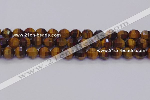 CTE1993 15.5 inches 10mm faceted round yellow tiger eye beads