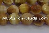 CTE1997 15.5 inches 8mm faceted round golden tiger eye beads