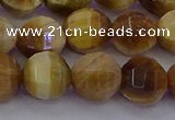 CTE1998 15.5 inches 10mm faceted round golden tiger eye beads