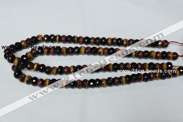 CTE200 15.5 inches 4*6mm faceted rondelle red & yellow tiger eye beads