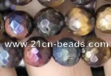 CTE2002 15.5 inches 8mm faceted round AB-color mixed tiger eye beads