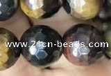 CTE2004 15.5 inches 12mm faceted round AB-color mixed tiger eye beads