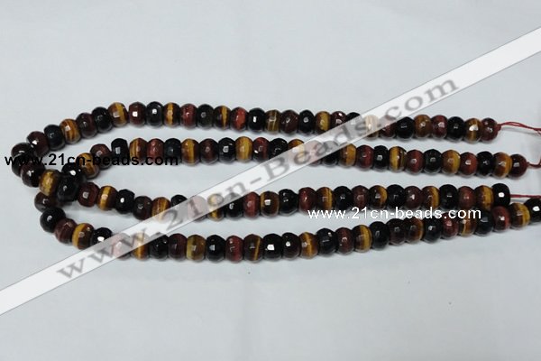 CTE201 15.5 inches 5*8mm faceted rondelle red & yellow tiger eye beads