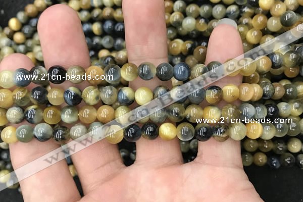 CTE2015 15.5 inches 6mm round golden & blue tiger eye beads wholesale