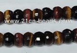 CTE202 15.5 inches 7*10mm faceted rondelle red & yellow tiger eye beads