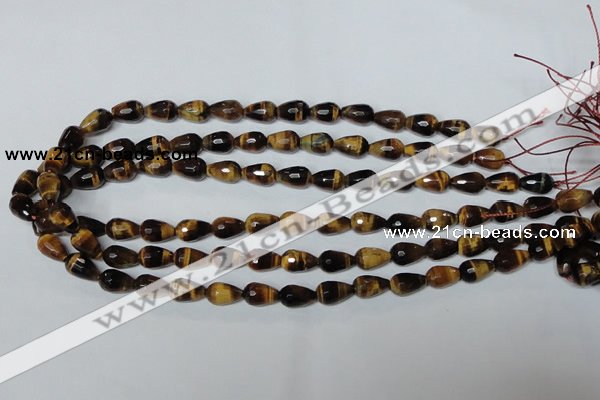 CTE204 15.5 inches 8*12mm faceted teardrop yellow tiger eye beads