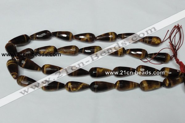 CTE205 15.5 inches 12*26mm faceted teardrop yellow tiger eye beads