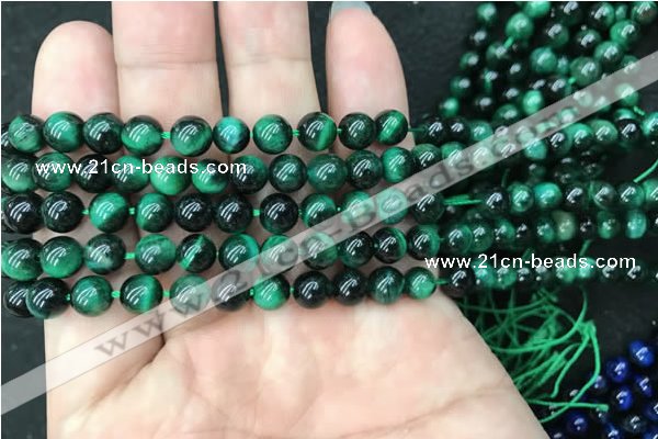 CTE2050 15.5 inches 4mm round green tiger eye beads wholesale