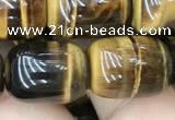 CTE2060 15.5 inches 12*16mm drum yellow tiger eye gemstone beads