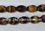 CTE207 15.5 inches 8*10mm faceted rice yellow tiger eye beads