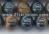 CTE2086 15.5 inches 8mm round AB-color blue & yellow tiger eye beads