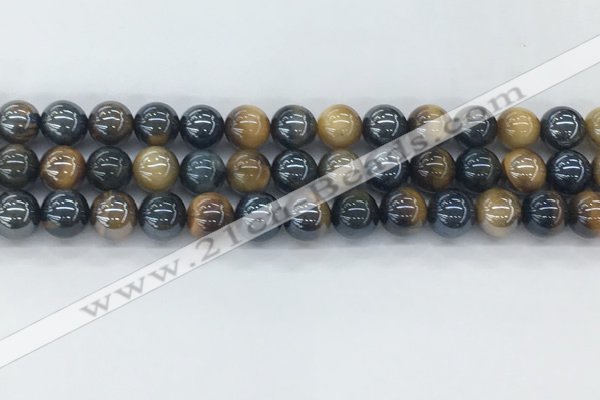 CTE2086 15.5 inches 8mm round AB-color blue & yellow tiger eye beads