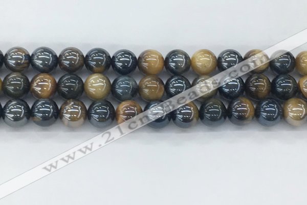 CTE2087 15.5 inches 10mm round AB-color blue & yellow tiger eye beads