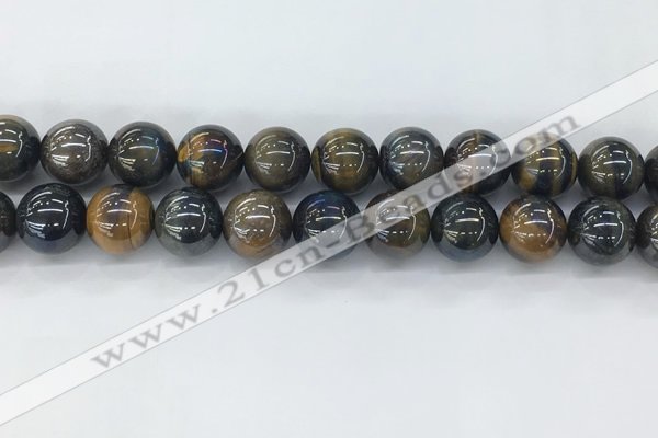 CTE2090 15.5 inches 16mm round AB-color blue & yellow tiger eye beads