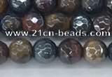 CTE2093 15.5 inches 6mm faceted round AB-color mixed tiger eye beads