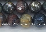 CTE2094 15.5 inches 8mm faceted round AB-color mixed tiger eye beads