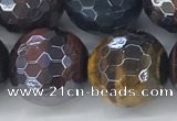 CTE2099 15.5 inches 18mm faceted round AB-color mixed tiger eye beads