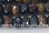 CTE2101 15.5 inches 4*6mm faceted rondelle AB-color mixed tiger eye beads