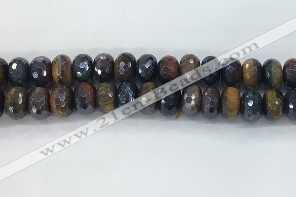 CTE2106 10*16mm faceted rondelle AB-color mixed tiger eye beads