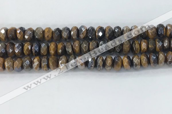 CTE2112 6*10mm faceted rondelle AB-color yellow tiger eye beads