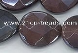 CTE2116 17*20mm faceted flat teardrop AB-color red tiger eye beads