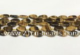 CTE2130 15.5 inches 13*18mm flat teardrop yellow tiger eye beads