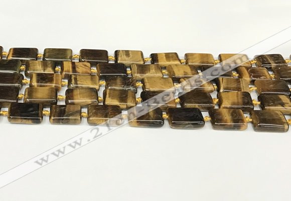 CTE2132 15.5 inches 13*18mm rectangle yellow tiger eye beads