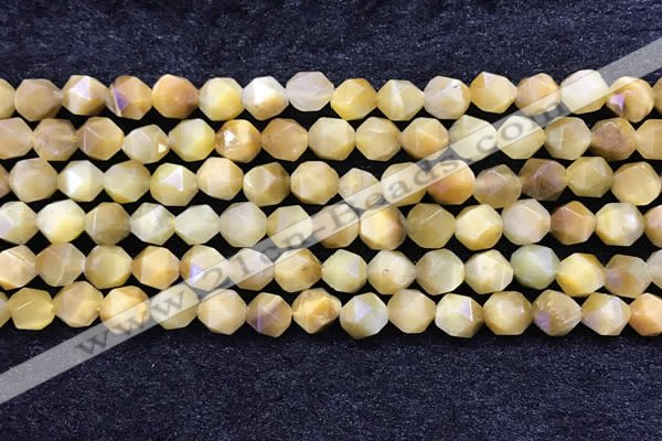 CTE2136 15.5 inches 8mm faceted nuggets golden tiger eye beads