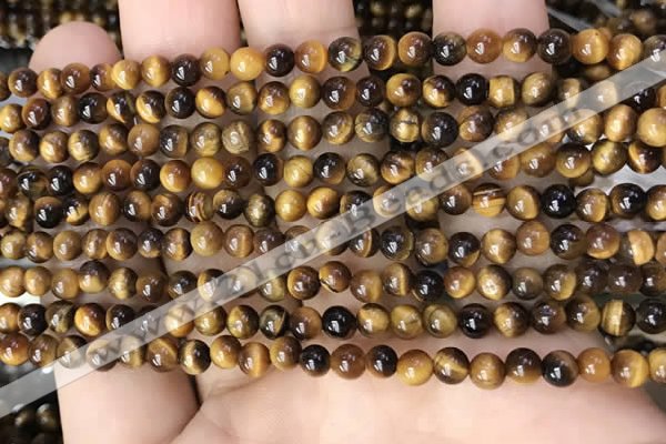 CTE2145 15.5 inches 4mm round yellow tiger eye beads wholesale