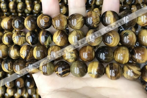 CTE2151 15.5 inches 14mm round yellow tiger eye beads wholesale