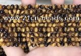 CTE2156 15.5 inches 4mm round yellow tiger eye gemstone beads
