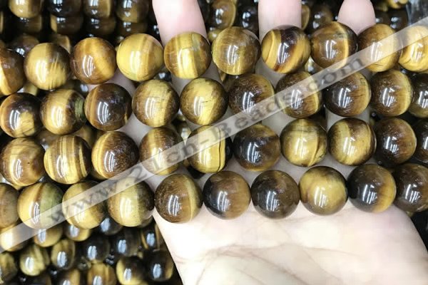 CTE2162 15.5 inches 14mm round yellow tiger eye gemstone beads