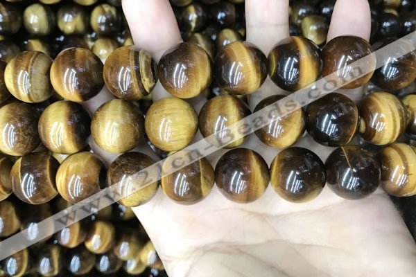 CTE2164 15.5 inches 18mm round yellow tiger eye gemstone beads