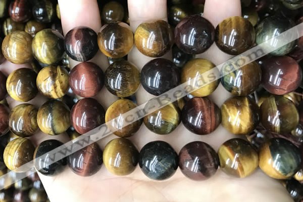 CTE2197 15.5 inches 18mm round mixed tiger eye beads wholesale
