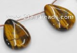 CTE22 13*18mm flat teardrop yellow tiger eye beads Wholesale