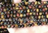 CTE2201 15.5 inches 6mm round mixed tiger eye gemstone beads