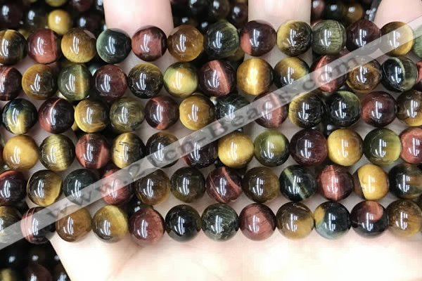 CTE2202 15.5 inches 8mm round mixed tiger eye gemstone beads