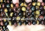 CTE2204 15.5 inches 12mm round mixed tiger eye gemstone beads