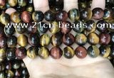 CTE2205 15.5 inches 14mm round mixed tiger eye gemstone beads