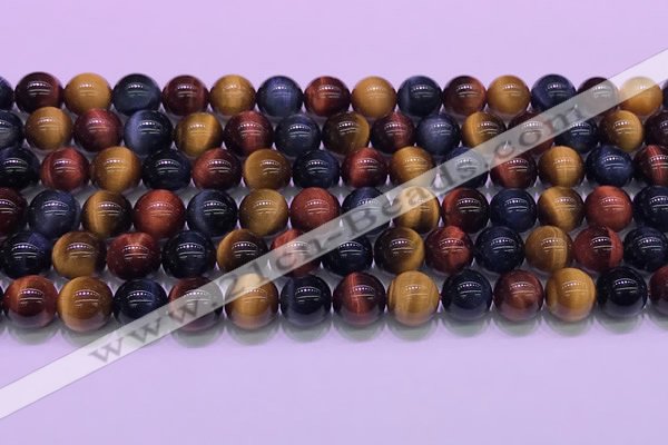 CTE2220 15.5 inches 8mm round colorful tiger eye gemstone beads