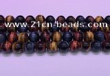 CTE2222 15.5 inches 12mm round colorful tiger eye gemstone beads