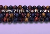 CTE2223 15.5 inches 14mm round colorful tiger eye gemstone beads