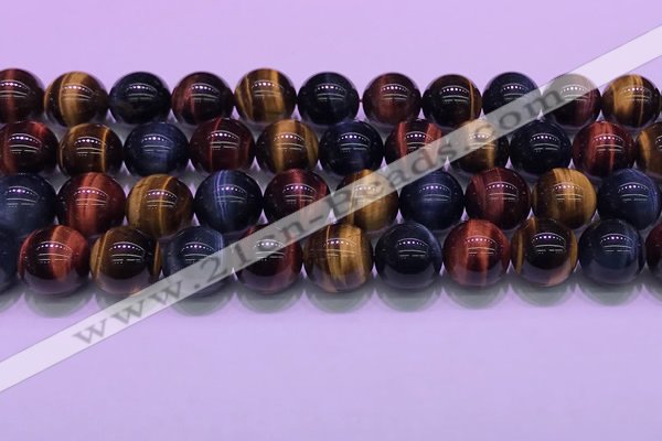 CTE2223 15.5 inches 14mm round colorful tiger eye gemstone beads