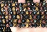 CTE2227 15.5 inches 8mm faceted round colorful tiger eye beads