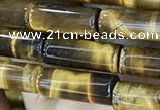 CTE2246 15.5 inches 5*14mm tube yellow tiger eye beads wholesale