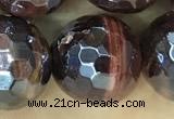 CTE2277 15 inches 10mm faceted round AB-color red tiger eye beads