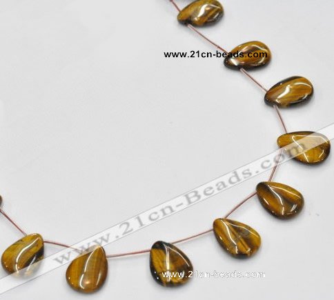 CTE23 20*28mm flat teardrop yellow tiger eye beads Wholesale